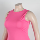 Women Casual Solid Sleeveless Feather Bodycon Dress