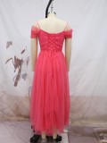 Women Sexy Off Shoulder Mesh Wedding Bridesmaid Dress