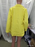 Spring Fall Women's Long Sleeve Plain Pocket Cardigan Blazer Jacket