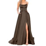 Solid Color Bridesmaid Dresses Long Maxi Dress Slim Fit Off Shoulder Bridesmaid Evening Dress