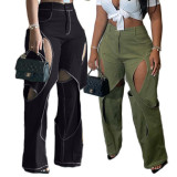 Cotton Twist Cutout Casual Pants