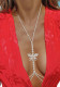 Accessories Simple Zirconia Butterfly Body Chain Rhinestone Halter Neck Necklace Belt Body Chain