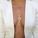 Accessories Simple Zirconia Butterfly Body Chain Rhinestone Halter Neck Necklace Belt Body Chain