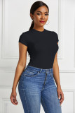 Women Irregular Sexy Solid Basic T-shirt