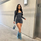 Women's Sexy Plain Long Sleeve Low Back Jumpsuit