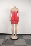 Sexy Feather Beaded Pearl Tight Fitting Bodycon Dress