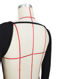 Women's Sexy Plain Long Sleeve Low Back Jumpsuit