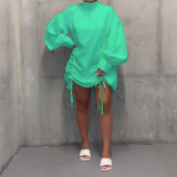 Women Stand Collar Shirt Dress