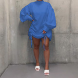 Women Stand Collar Shirt Dress