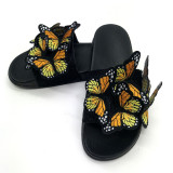 Women bowknot embroidered flip flops and flat shoes