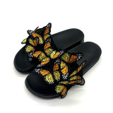 Women bowknot embroidered flip flops and flat shoes