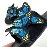 Women bowknot embroidered flip flops and flat shoes
