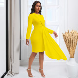 Autumn Long Sleeve Chic Elegant ol Pencil Plus Size African Dress