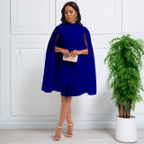 Women's Chic Fashion Chiffon Pullover Bat Sleeves Plus Size Dress