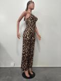 Summer Women's Leopard Print Camisole Jumpsuit