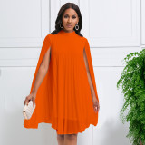 Women's Chic Fashion Chiffon Pullover Bat Sleeves Plus Size Dress