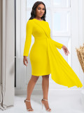 Autumn Long Sleeve Chic Elegant ol Pencil Plus Size African Dress