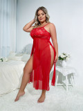 Sexy Plus Size Sexy Lingerie Lace See-Through Temptation Sexy Pajamas Dress