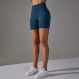 Seamless Solid Color Jacquard High Waist Tummy Control Butt Lift Yoga Shorts Sports Running Fitness Pants Women