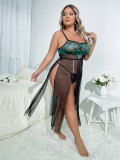 Sexy Plus Size Sexy Lingerie Lace See-Through Temptation Sexy Pajamas Dress