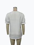 Summer Holidays Fashion Cutout Short Sleeve Blouse For Women