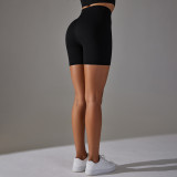 Seamless Solid Color Jacquard High Waist Tummy Control Butt Lift Yoga Shorts Sports Running Fitness Pants Women
