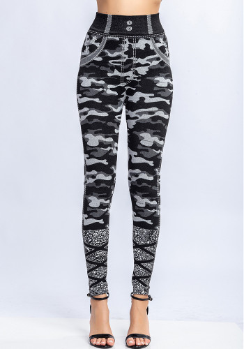 Women Sexy Camouflage Print Basic Legging