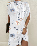Women Round Neck Oversized Bat Sleeves Round Neck Dress