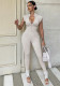 Women Summer Sexy Zipper Solid Jumpsuit