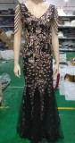 Sequin Mesh Beaded Chic Elegant Annual Meeting Long Fishtail Sequin Sexy Dress
