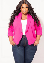 Plus Size Women Solid Long Sleeve Blazer Plus Size Women Solid Long Sleeve Blazer