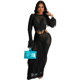 Women's Tassel Knitting Casual Hollow Sequin Beach Long Dress