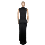 Spring summer women's fashion solid color asymmetrical sexy dress