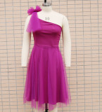 Women One Shoulder Sleeveless Mesh Patchwork Dress