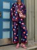Women Fashion Printed Long Sleeve Top and Pant Casual Two-Piece Set