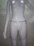Women Rhinestone Summer Sparkling Tassel Skirt