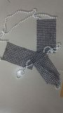 Women Summer Sexy Pearl Halter Neck Two-Piece Set
