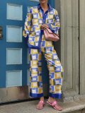 Women Fashion Printed Long Sleeve Top and Pant Casual Two-Piece Set