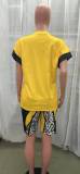 Two-piece summer fashion print T-shirt shorts set