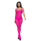 Women Hollow Jacquard Camisole One-Piece Net Stockings Sexy Lingerie