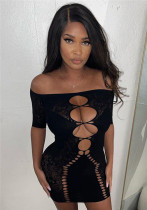 Summer Women Sexy Cutout Off Shoulder Bodycon Dress Summer Women Sexy Cutout Off Shoulder Bodycon Dress