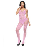 Women Hollow Jacquard Camisole One-Piece Net Stockings Sexy Lingerie