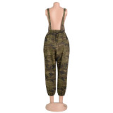 Suspenders Cargo Pants Hip Hop Loose Camouflage Plus Size Jumpsuit Fall