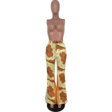 Summer Fashion Camo Patchwork Bootcut Casual Pants
