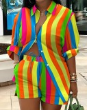 Women's Fashion Print Chic Career Two-Piece Set