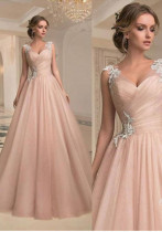 Spring Summer Long Dress V Neck Strapless Fashion Mesh Dress（Processing time need 3-6 days）