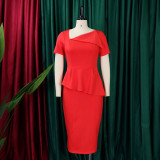 Women's Chic Tonle Fashion Slash Shoulder Dress