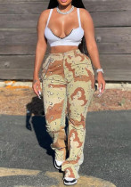 Summer Fashion Camo Patchwork Bootcut Casual Pants
