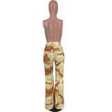 Summer Fashion Camo Patchwork Bootcut Casual Pants