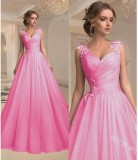 Spring Summer Long Dress V Neck Strapless Fashion Mesh Dress（Processing time need 3-6 days）